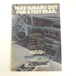 Vintage Subaru Print Ad Promotion Advertisement Garage Wall Art Promo Decor 1980